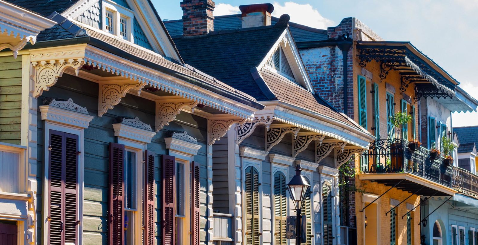 row of historic homes in New Orleans, Louisiana
