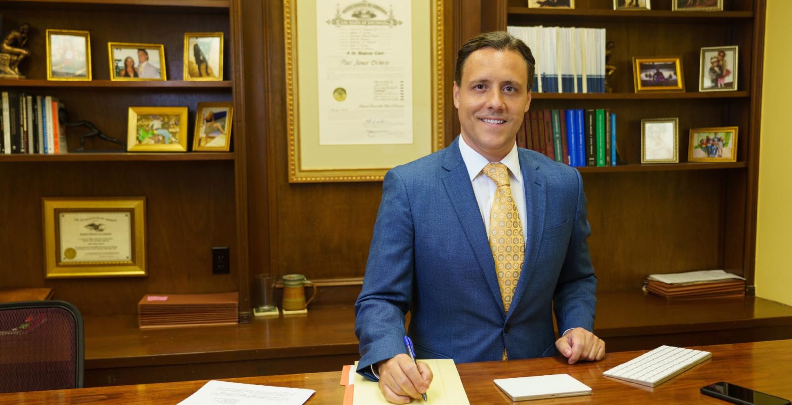 New Orleans Attorney Peter Diiorio At His Desk