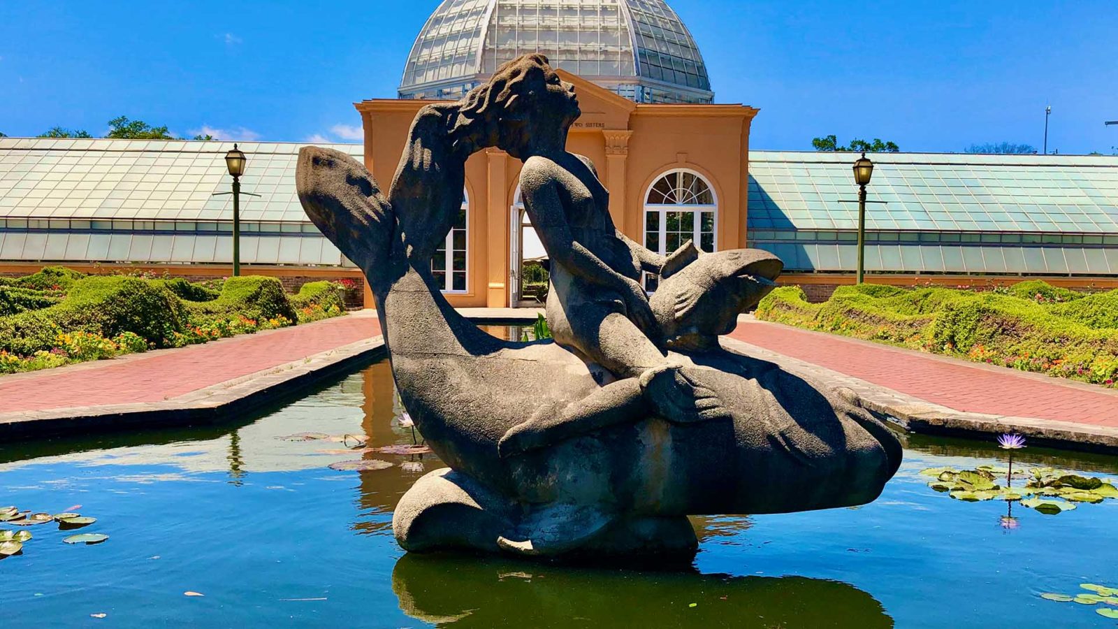 statue and pond in City Park of New Orleans